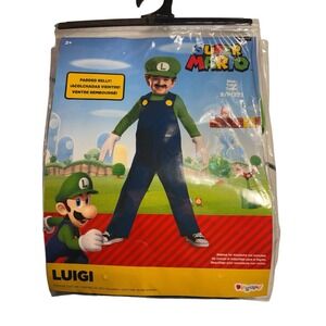 SUPER MARIO Kids Luigi Costume Size S 2T Halloween Dress Up